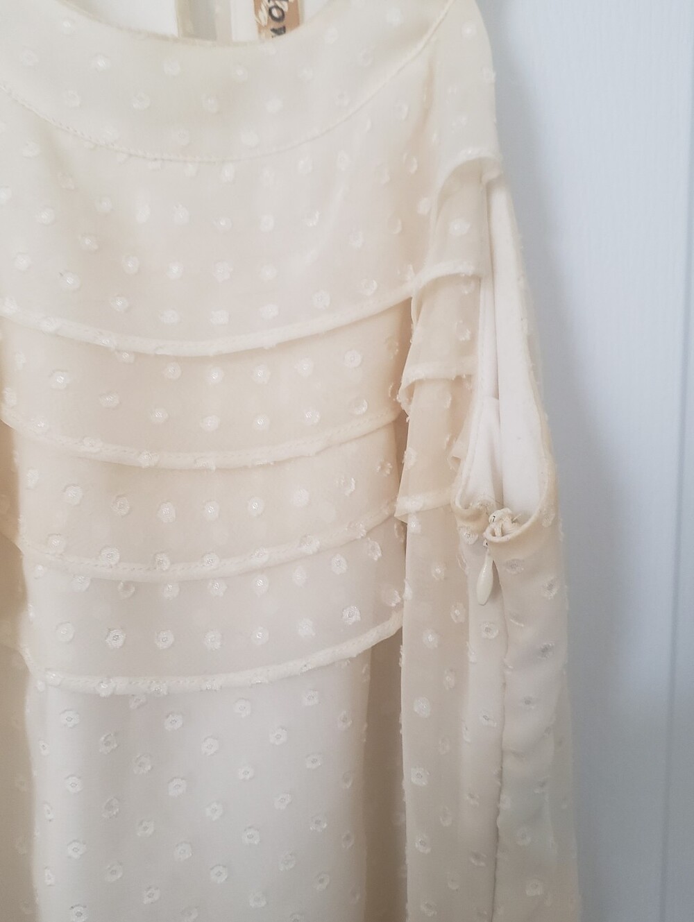Cream Polka Dot Girls' Top - Picture 4 of 4